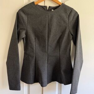 Chic Charcoal Women's Flair Form Fitting Long Sleeve Blouse Flattering